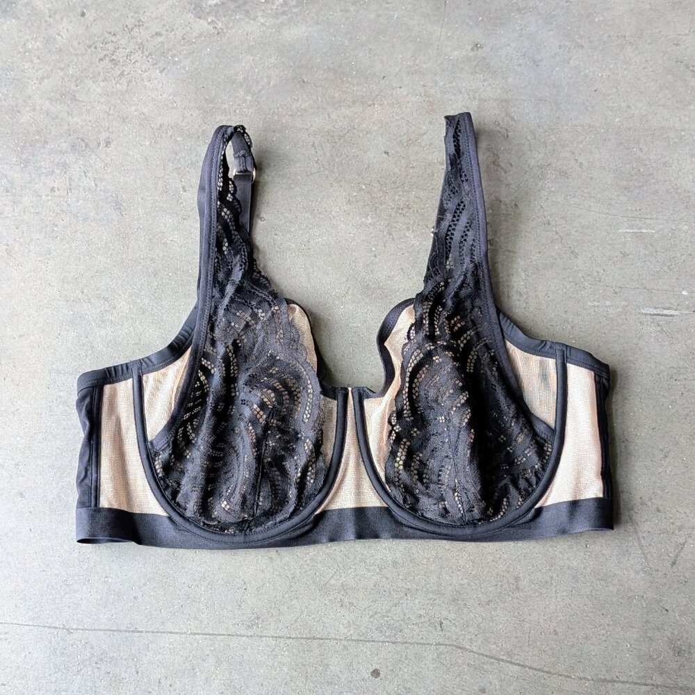 Thirdlove Deco Lace Unlined Bra in Black size 40E